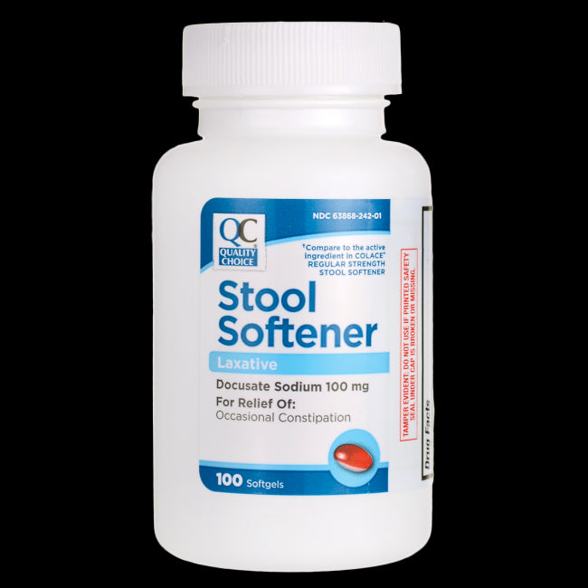 QC STOOL SOFTENER SOFTGEL 100 MG 100