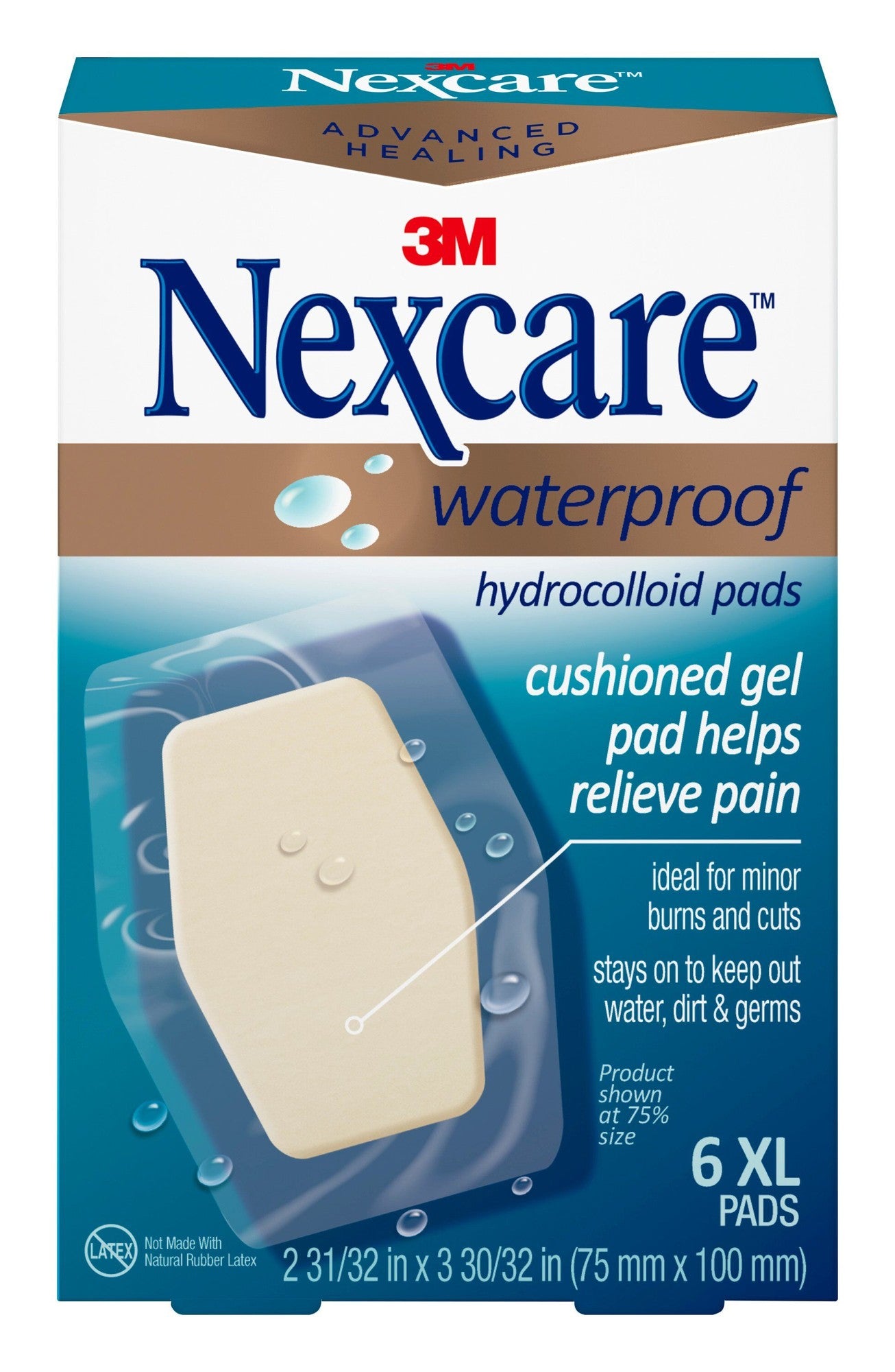NEXCARE ADV HEAL WTPF HYDROCOLLOID PAD 3X4" 6