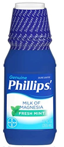 PHILLIPS MILK OF MAGNESIA MINT FLAVOR 12 OZ