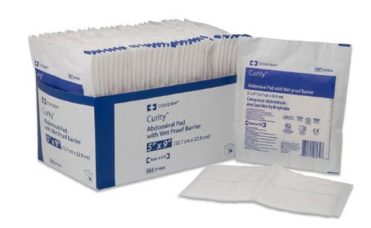 CURITY ABDOMINAL PAD W/PROOF ST 7.5X8" (18)