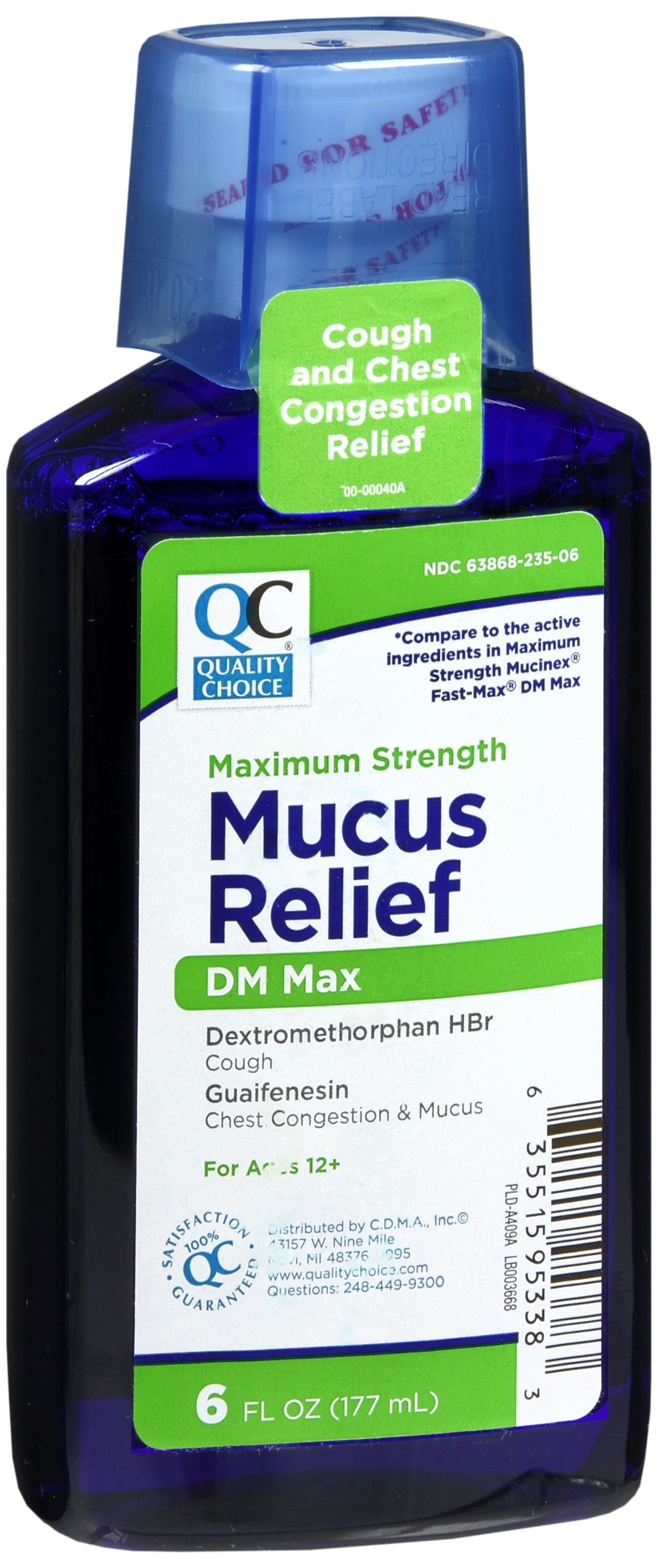 QC MUCUS RELIEF DM MAX 6 OZ