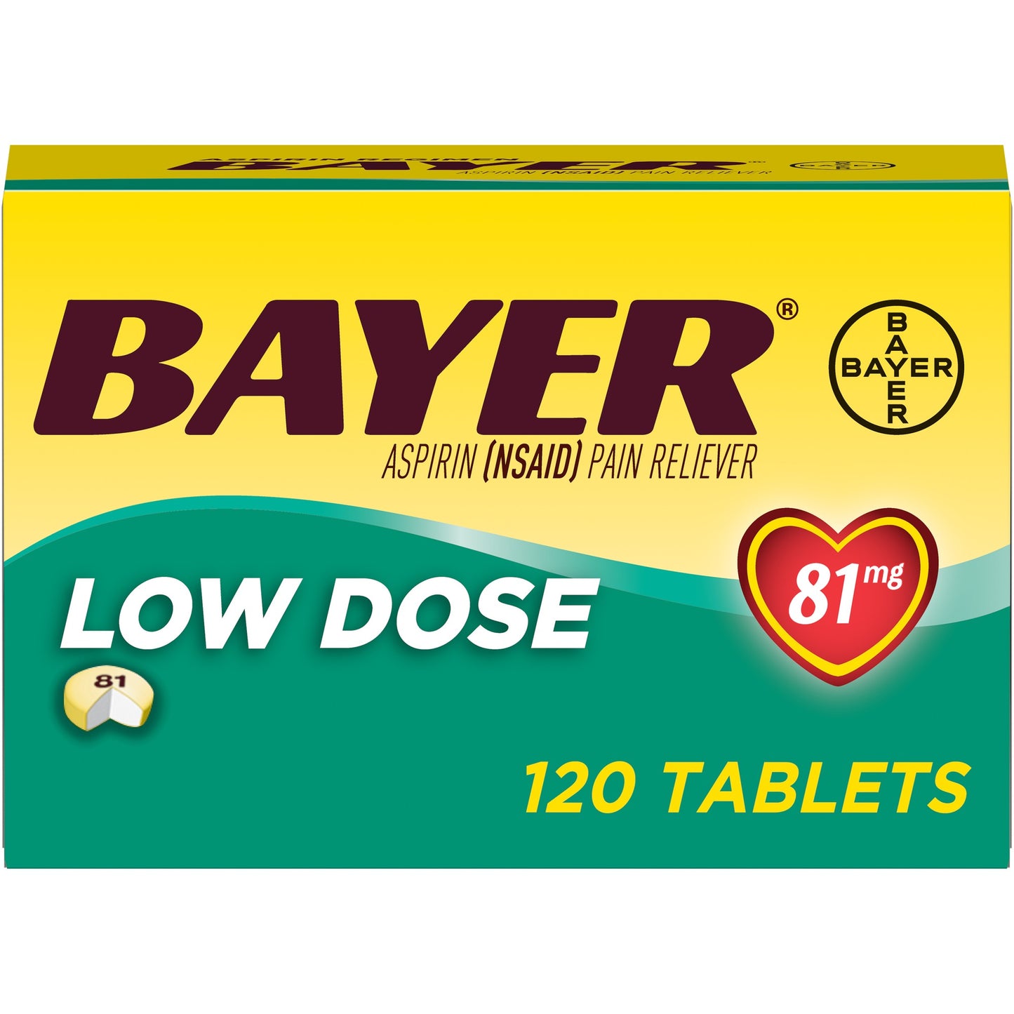 BAYER ASPIRIN TAB ADULT LOW STR EC 81 MG 120