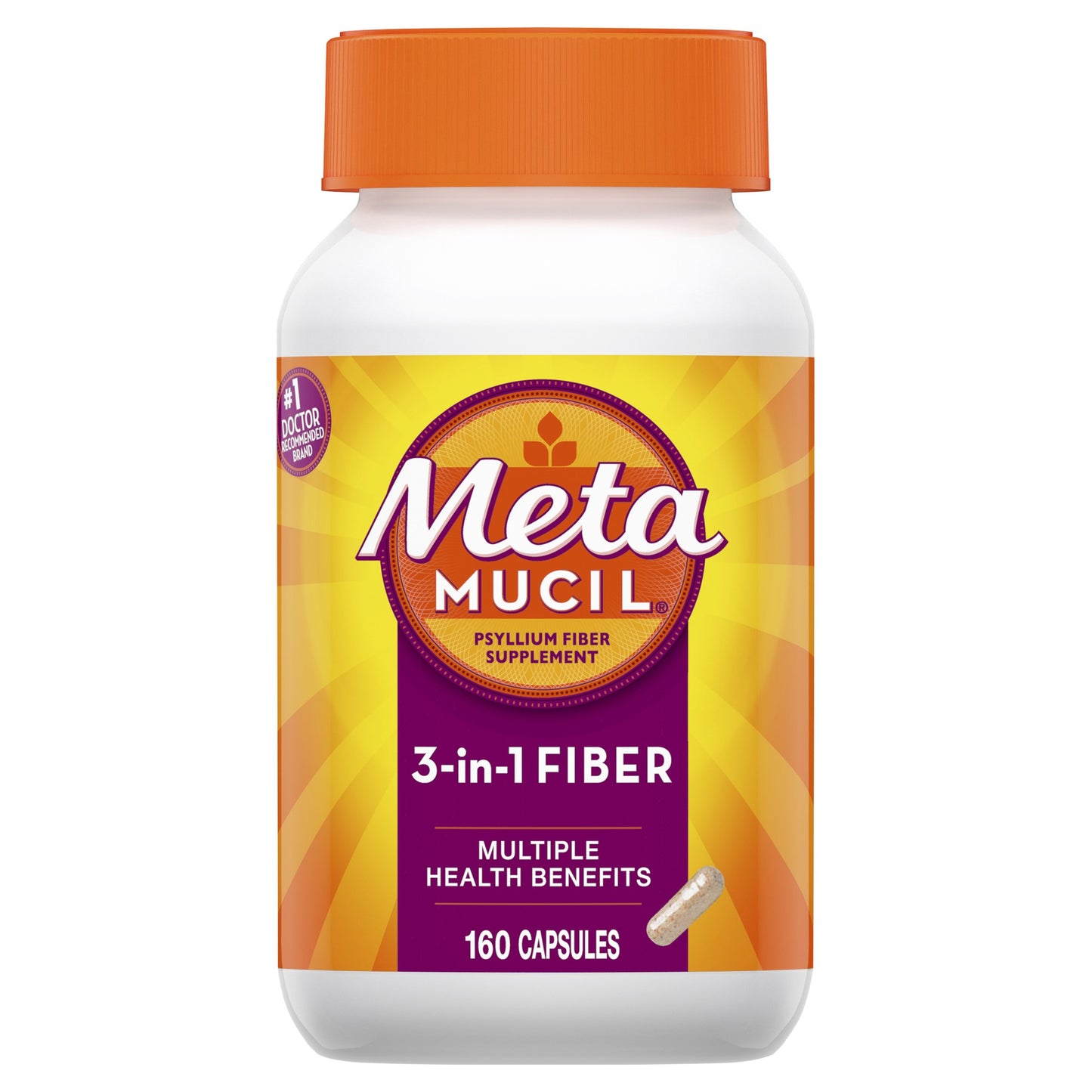 METAMUCIL 3 IN 1 DAILY FIBER CAP 160