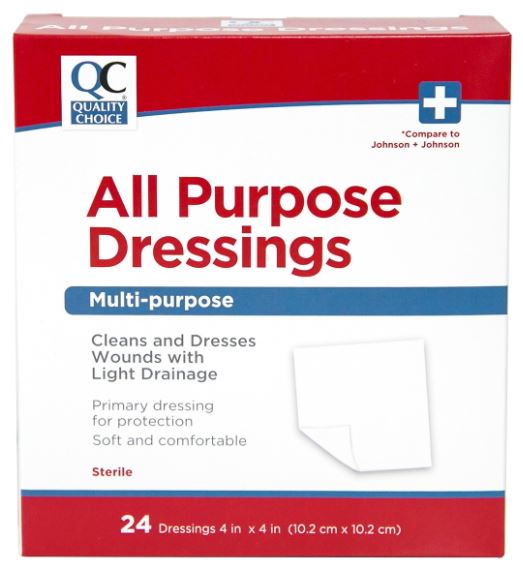 QC ALL PURPOSE DRESSING 4 X 4" (24)