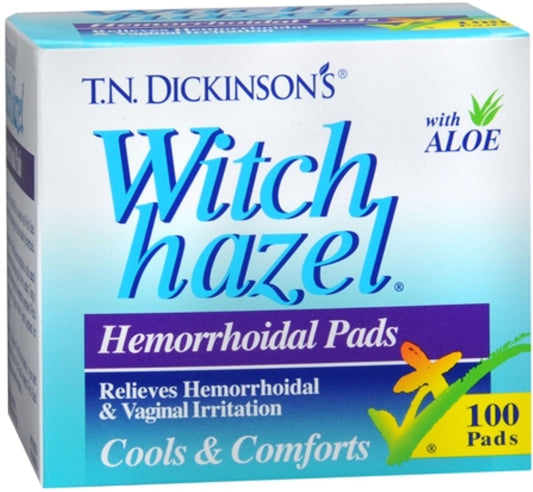 TN DICKINSONS WITCH HAZEL HEMORRHDAL PADS 100