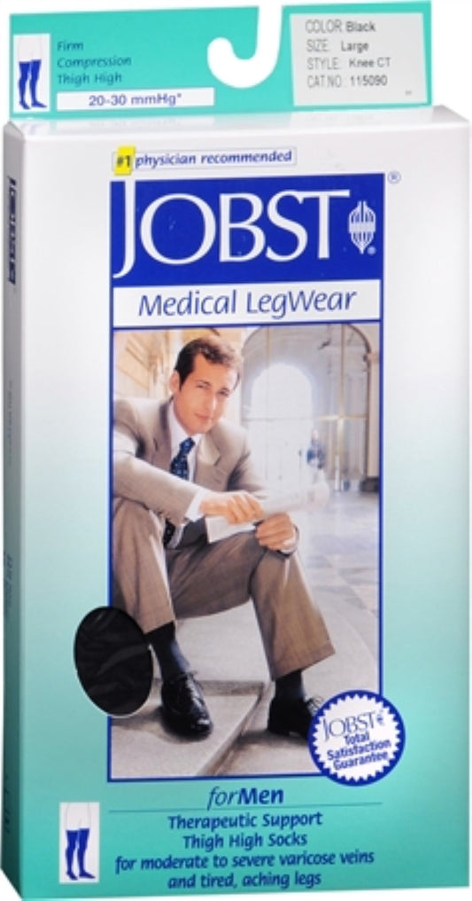 KNEE HIGH 20-30 JOBST MEN CT BLACK LG