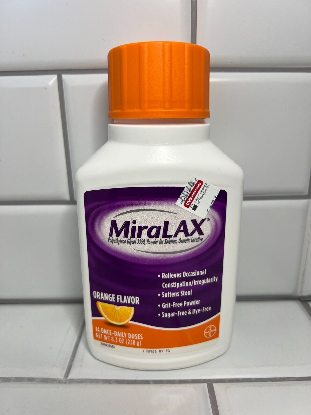 MIRALAX 14 DOSE ORANGE 8.3 OZ