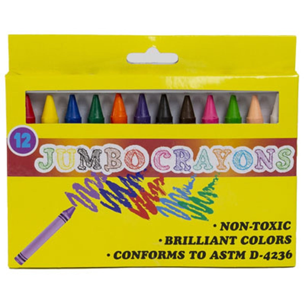 CRAYONS JUMBO 12CT 3.93IN LONG WINDOW BOX