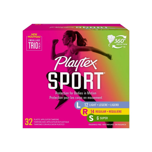 PLAYTEX SPORT TRIO PACK LIGHT/REG/SUP 32