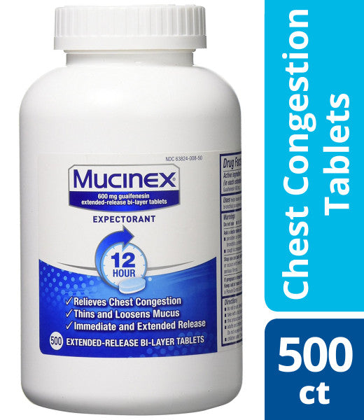 MUCINEX ER TAB 600 MG 500 OTC