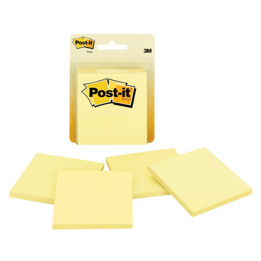 POST IT NOTE PAD YELLOW 3 X 3" 4 PK