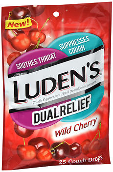 LUDENS THROAT DROP DUAL RELIEF WILD CHERRY 25