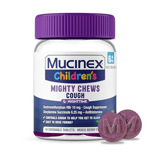 MUCINEX CHILDREN MIGHTY CHEWS COUGH NTIME 16