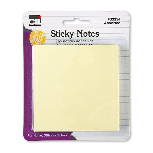 STICKY NOTE PASTEL 3 X 3" PK/4