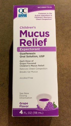 QC CHILD MEDIFIN EXPECTORANT MUCUS GRAPE 4 OZ