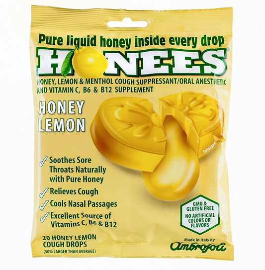HONEES HONEY LEMON COUGH DROPS 20
