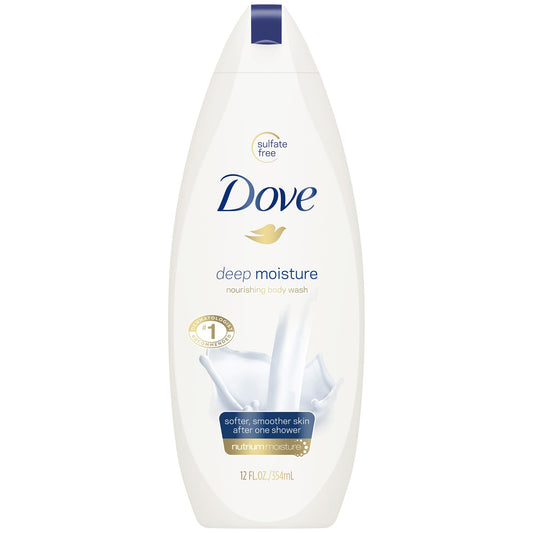 DOVE BODY WASH DEEP MOIST W/NUTRIUM 12 OZ