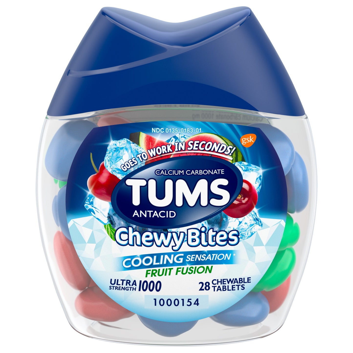 TUMS CHEWY BITES COOLING FRUIT FUSION TAB 28