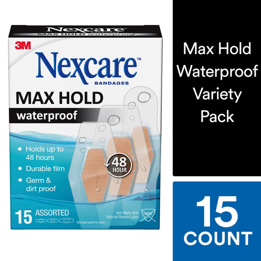 NEXCARE BANDAGE MAX HOLD WATERPROOF ASST 15