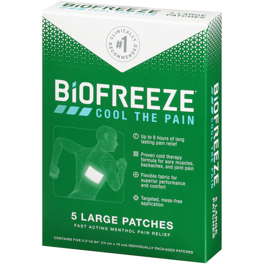 BIOFREEZE PAIN RELIEVING PATCH 4" X 5.5" 5