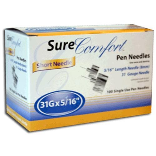 SURE COMFORT PEN NEEDLE 31G X 5/16" BX/100
