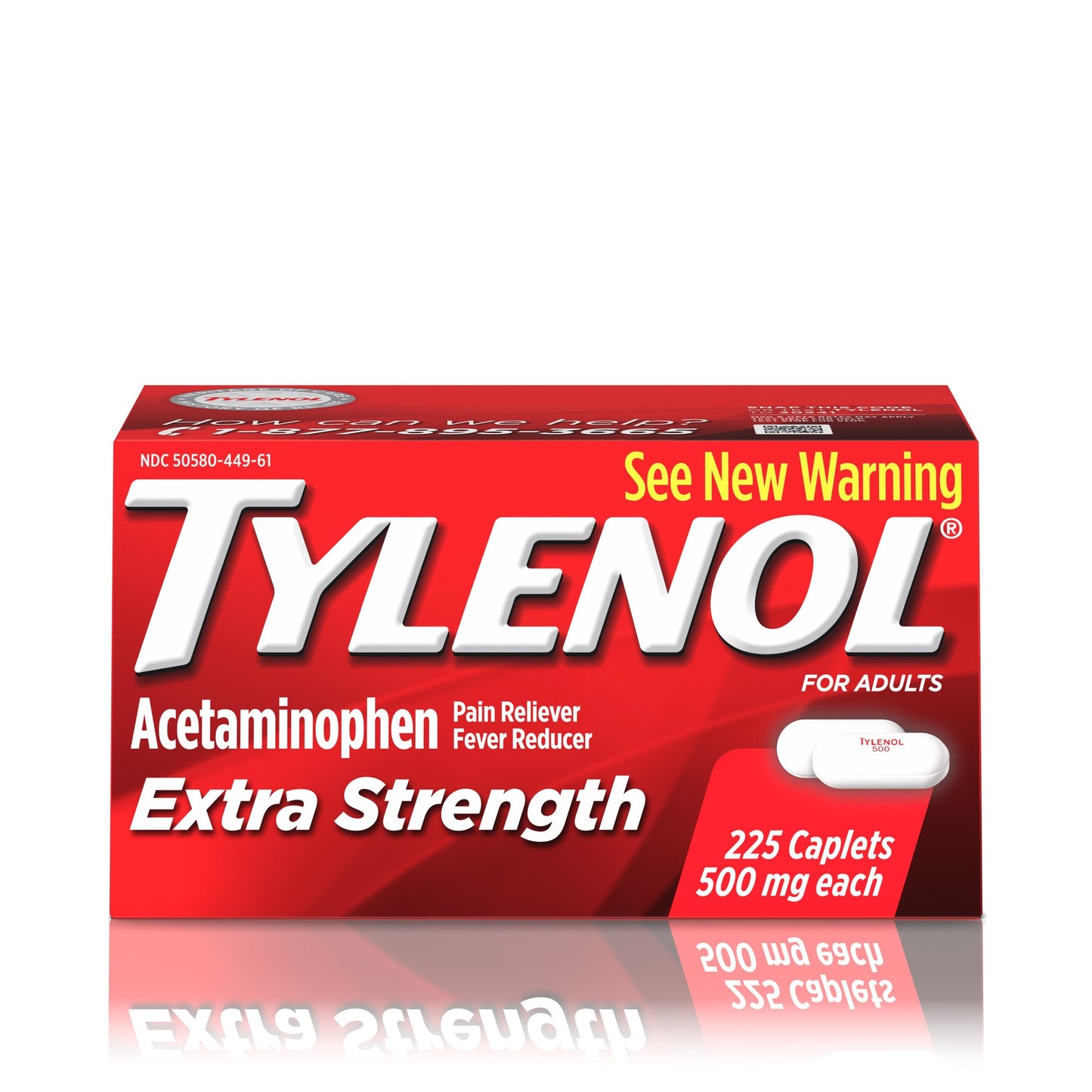 TYLENOL CAPLET EXTRA STRENGTH 500 MG 225