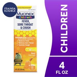 MUCINEX CHILD FEVER/SORE THROAT/COUGH HNY 4OZ