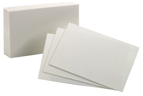 INDEX CARDS PLAIN 3 X 5" 100