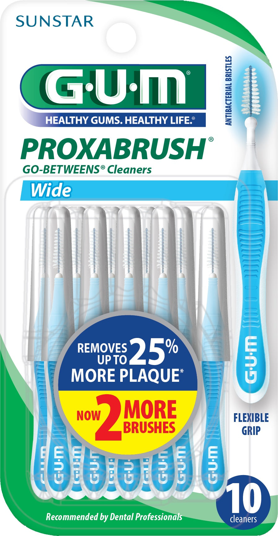 GUM PROXABRUSH GO BETWEEN CLEANER 10 WIDE