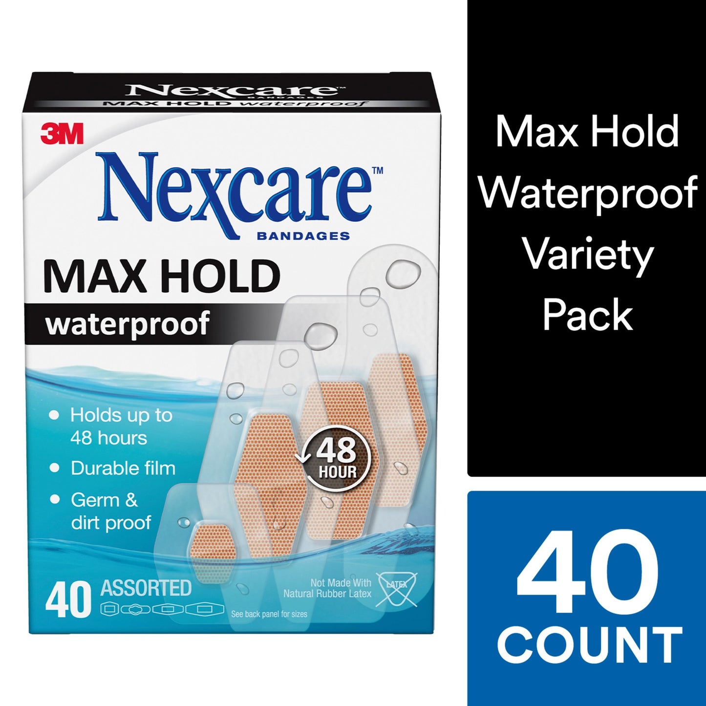 NEXCARE BANDAGE MAX HOLD WATERPROOF ASST 40