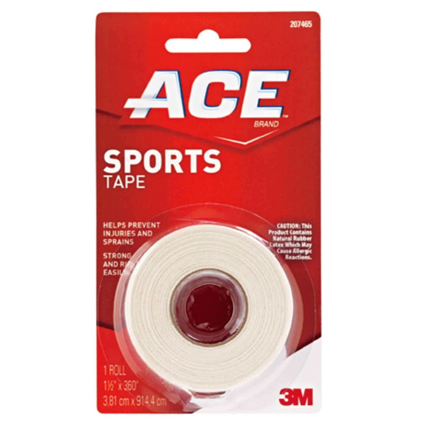 TAPE SPORTS WHITE 1.5" X 10' 1 ROLL ACE