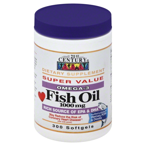 21ST CENTURY FISH OIL 1000 MG SOFTGEL 300
