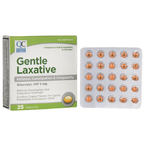 QC LAXATIVE BISACODYL TAB 5 MG 25
