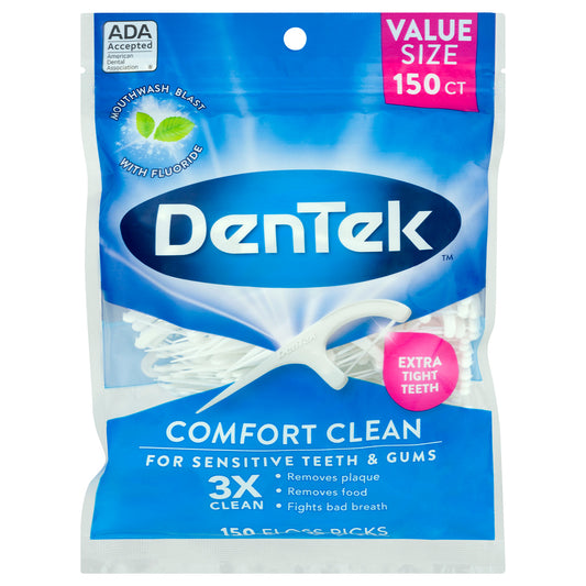 DENTEK COMFORT CLEAN FLOSS PICK MINT 150
