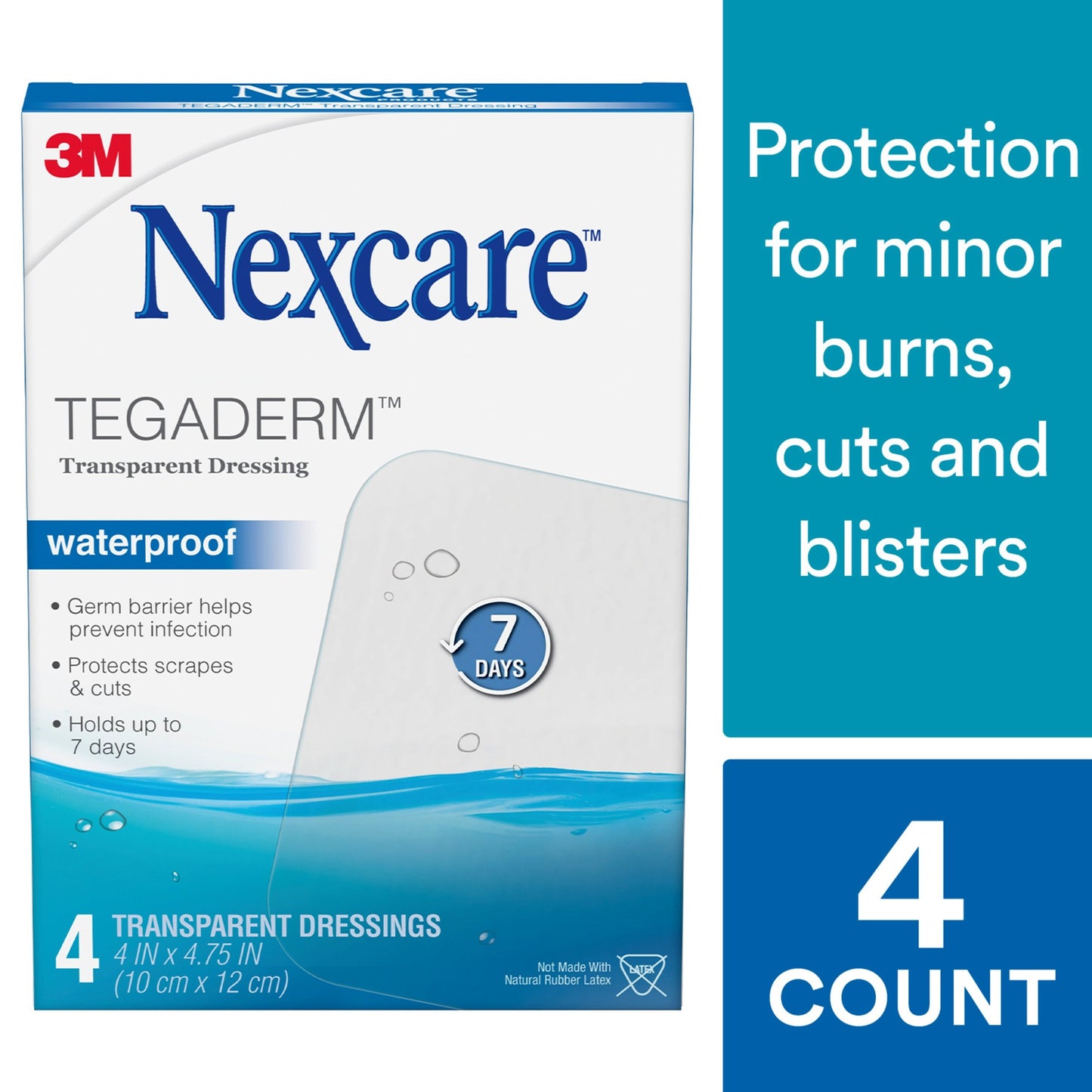 NEXCARE TEGADERM DRESSING 4 X 4 3/4" (4)