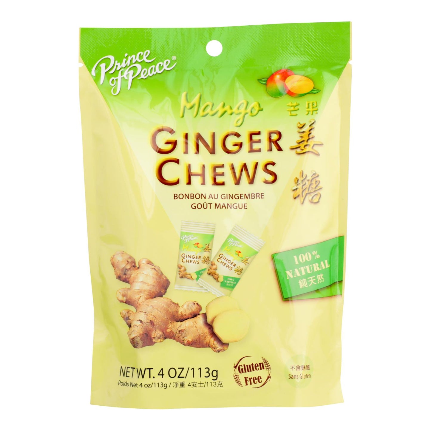 GINGER MANGO CHEWS 4 OZ