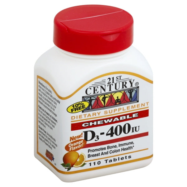 21ST CENTURY VIT D3 400 IU ORANGE CHW TAB 110