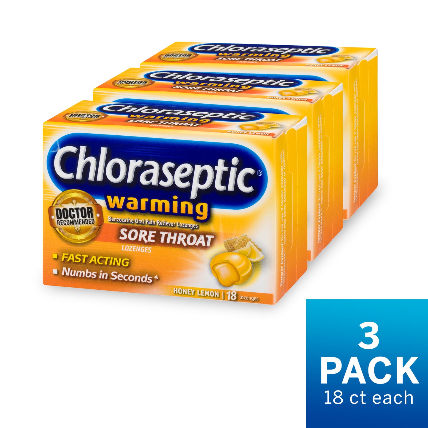 CHLORASEPTIC SORE THROAT LOZ HONEY LEMON 18