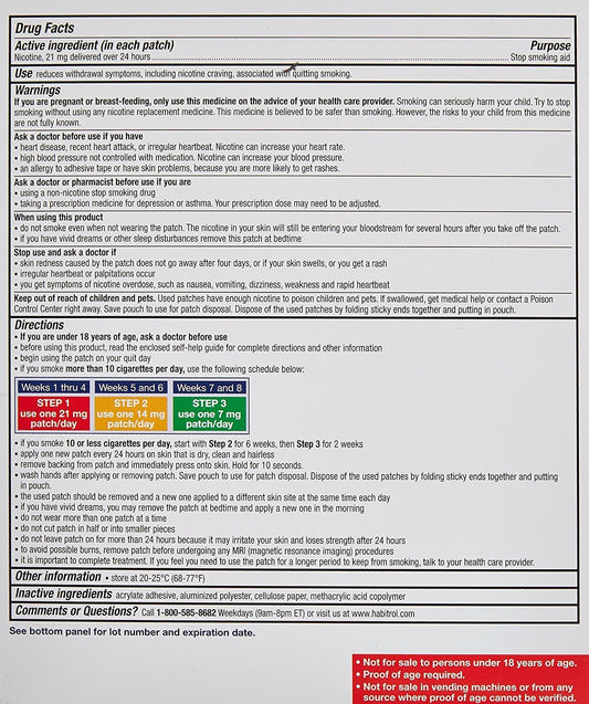 NICOTINE TRANS PATCH(HABITROL)STEP 1 21 MG 7