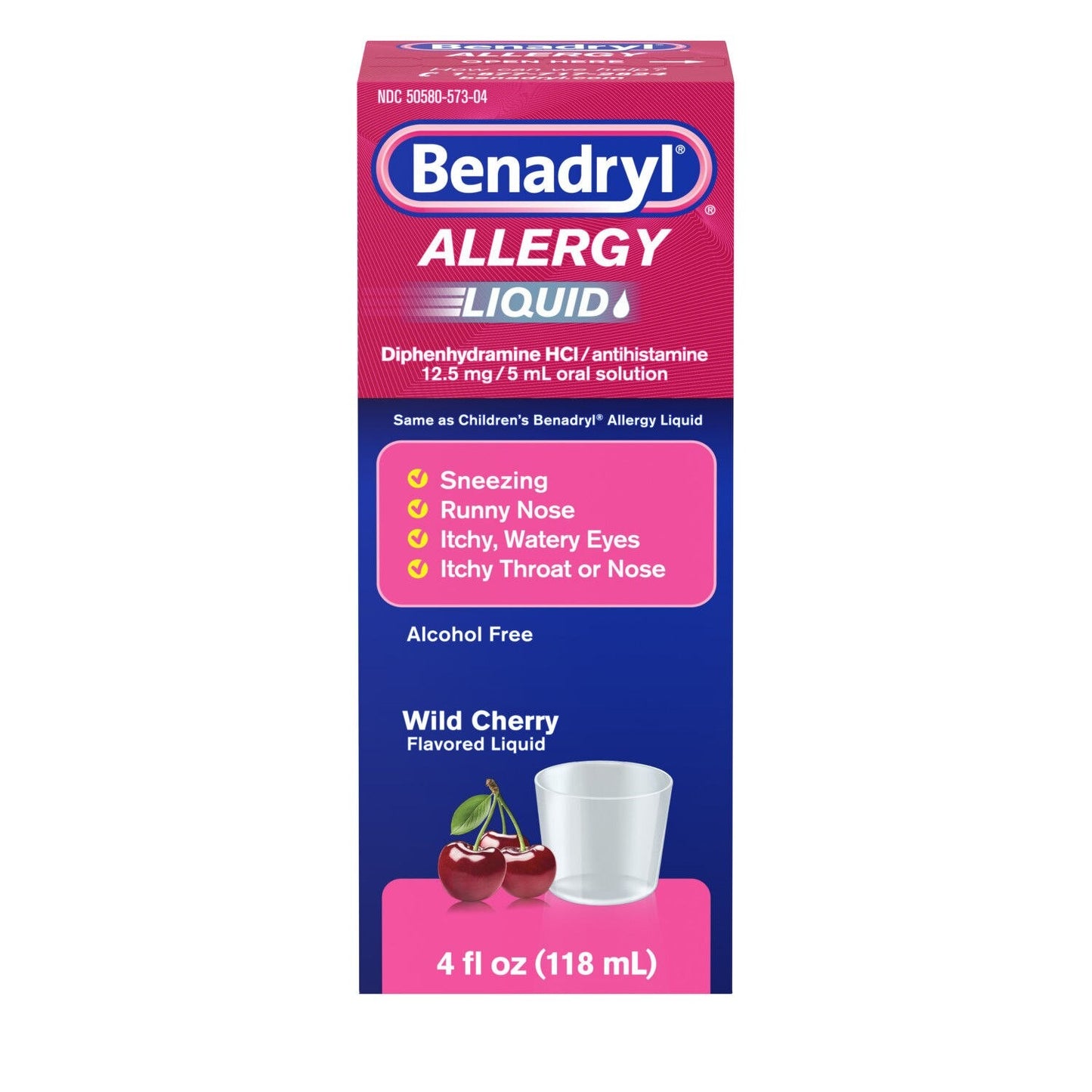 BENADRYL ADULT ALLERGY LIQ WILD CHERRY 4 OZ
