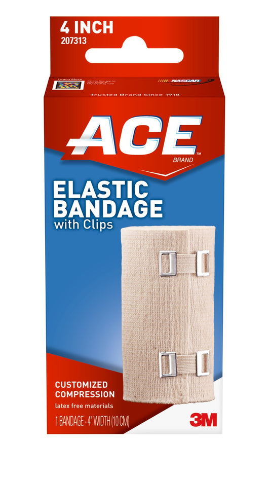 BANDAGE ELASTIC W/CLIPS E-Z BEIGE 4" X 5' ACE