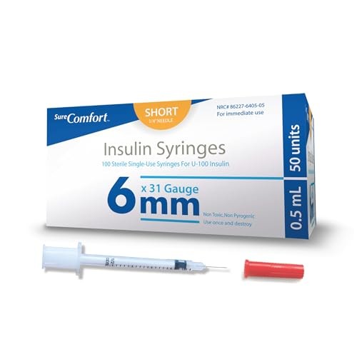 SURE COMFORT SYR 1/2 CC 31G X 1/4" BX/100