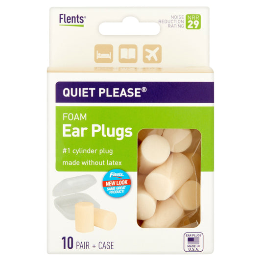 EAR PLUGS FOAM QUIET PLEASE W/CASE 10 PAIR
