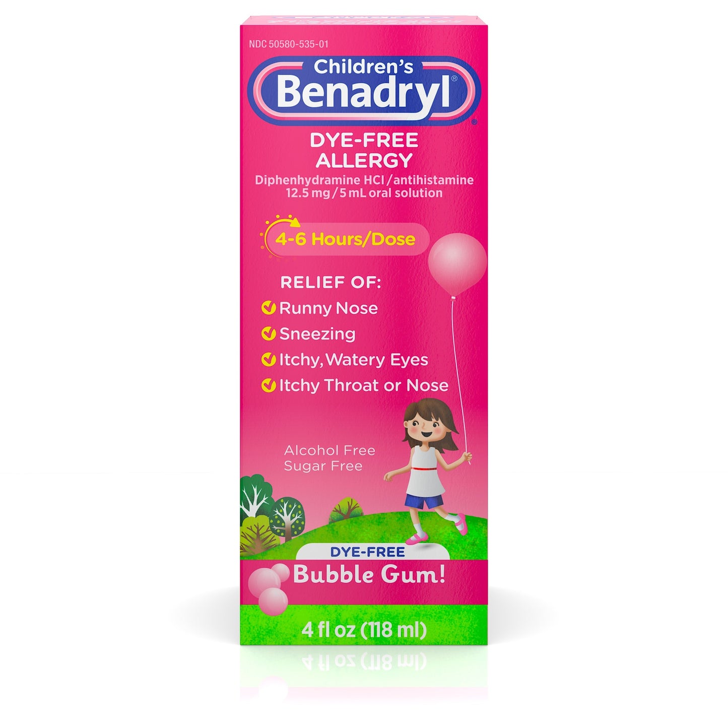 BENADRYL CHILDREN DYE FREE BUBBLEGUM 4 OZ