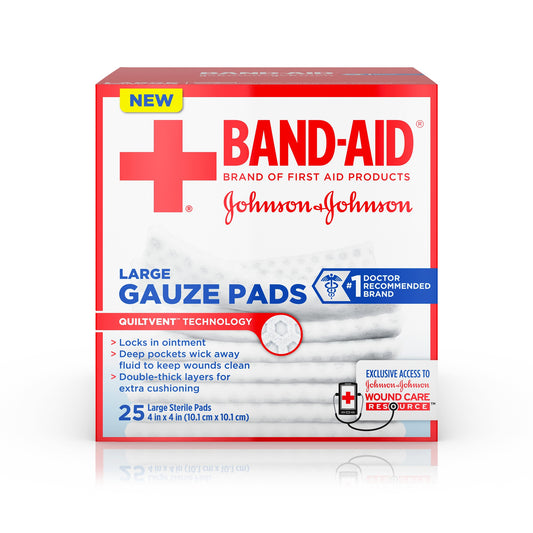 BAND AID FA GAUZE PAD 4 X 4" (25)