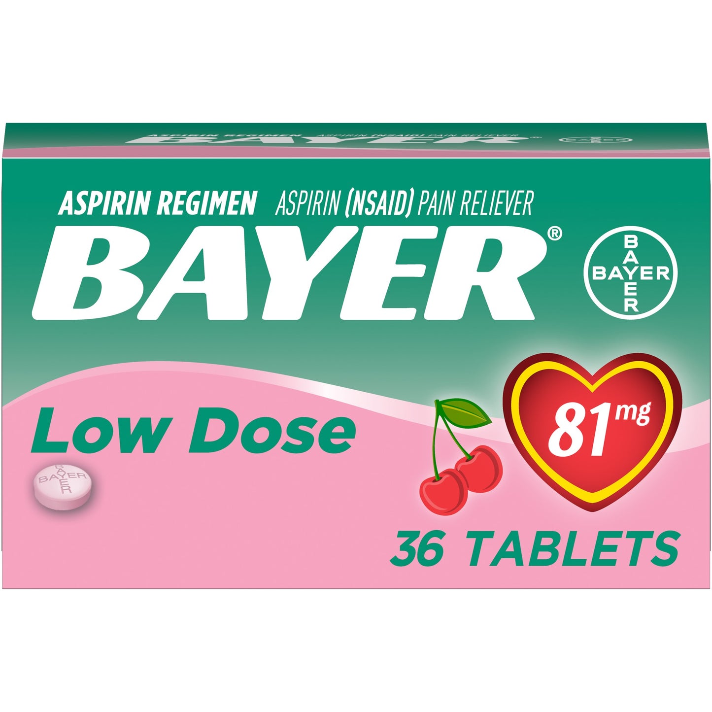 BAYER ASPIRIN TAB CHILDREN CHERRY 36