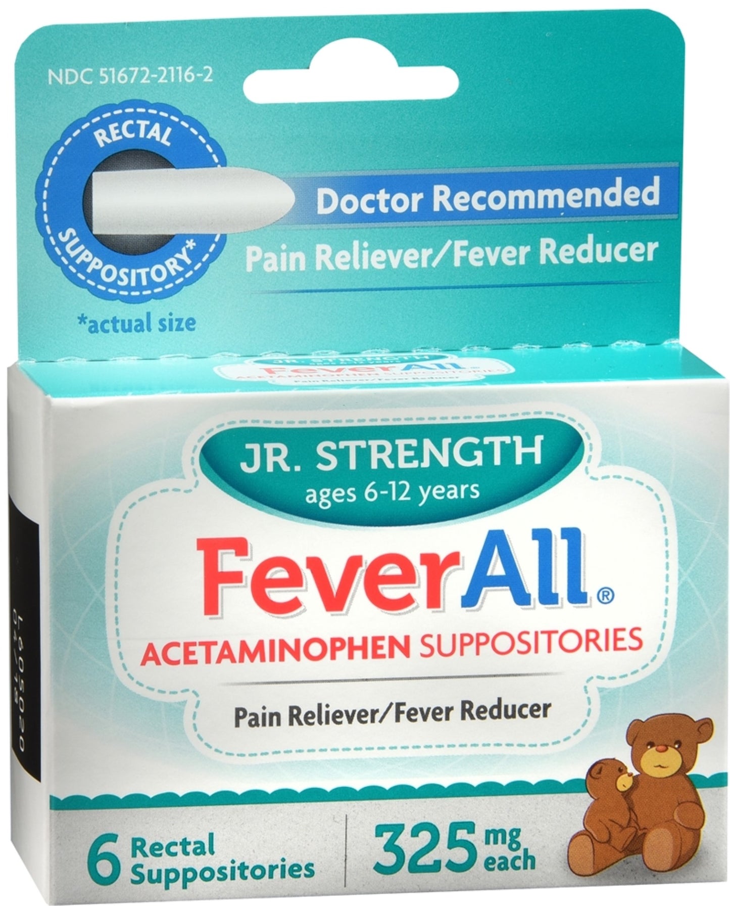 ACETAMINOPHEN SUPP 325 MG 6 (FEVERALL)