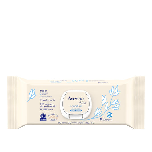 AVEENO BABY WIPE SENSITIVE ALL OVER 64