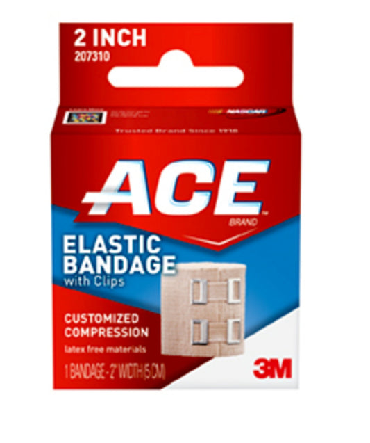 BANDAGE ELASTIC W/CLIPS E-Z BEIGE 2" X 5' ACE