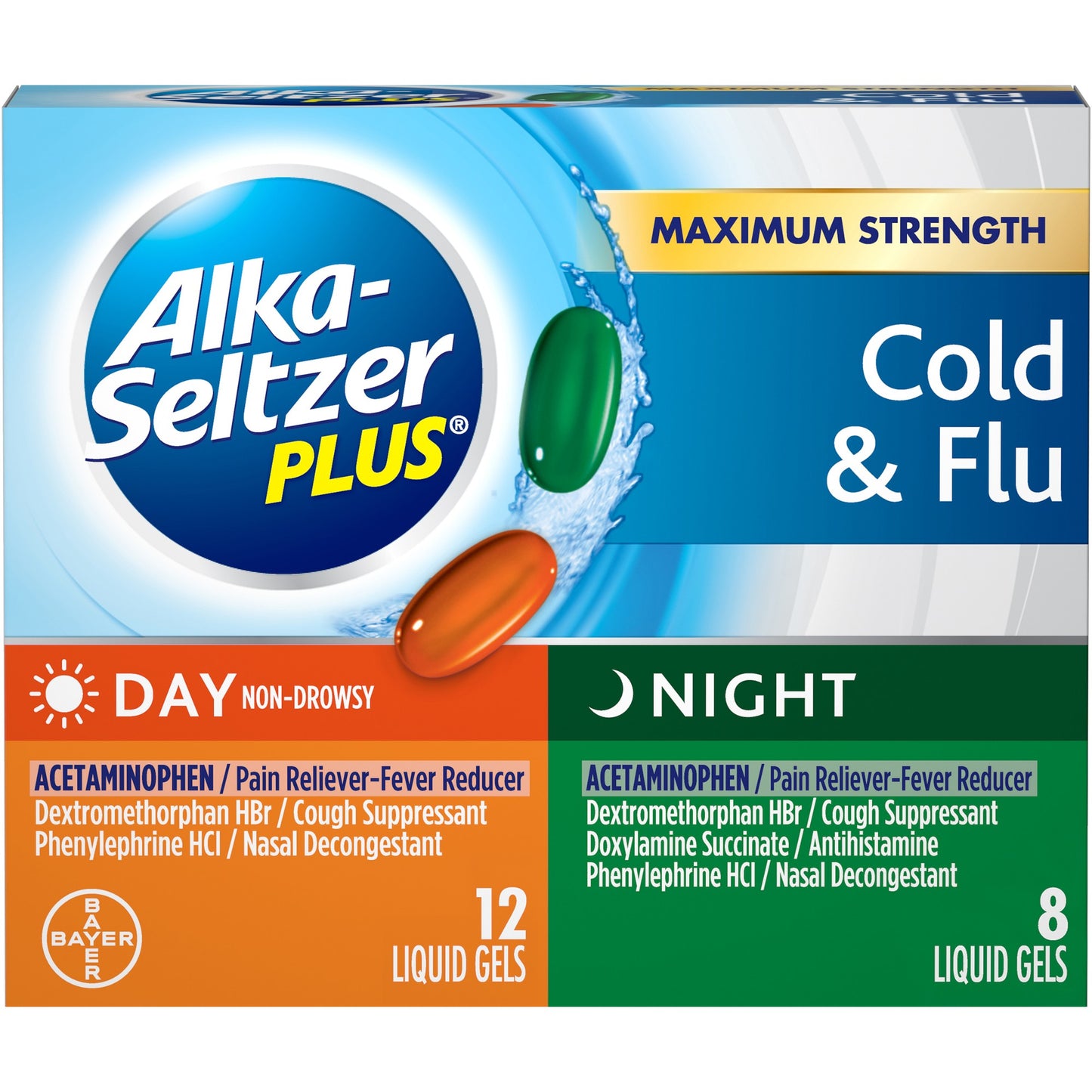 ALKA SELTZER + DAY/NITE COLD/FLU L/GEL 20
